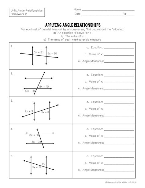 Homework 6 angle relationships answer key picture