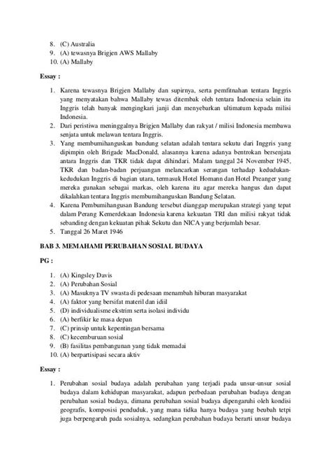 Contoh soal essay tentang perubahan sosial budaya image