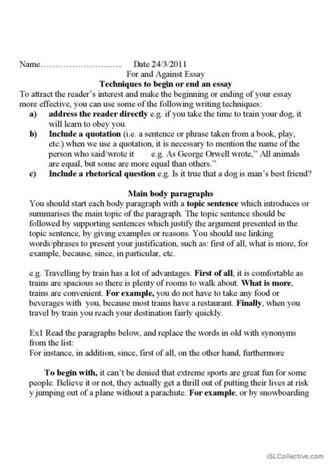 steps taken when writing an essay