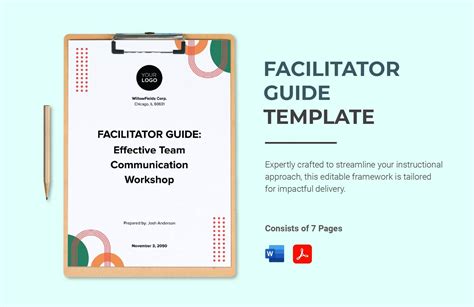 Blank facilitator guide template image