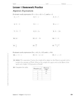 Practice and homework lesson 1 10 numerical expressions answers picture