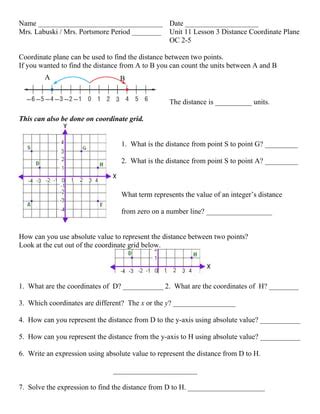 Lesson 7 homework practice distance on the coordinate plane picture