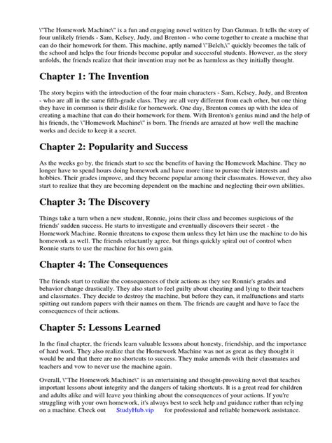 The homework machine chapter 1 summary picture