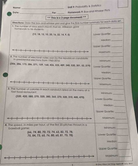 Box and whisker plot problems with answers pdf 7th grade image