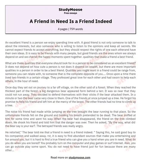 Friend in need39s a friend indeed essay 02 image